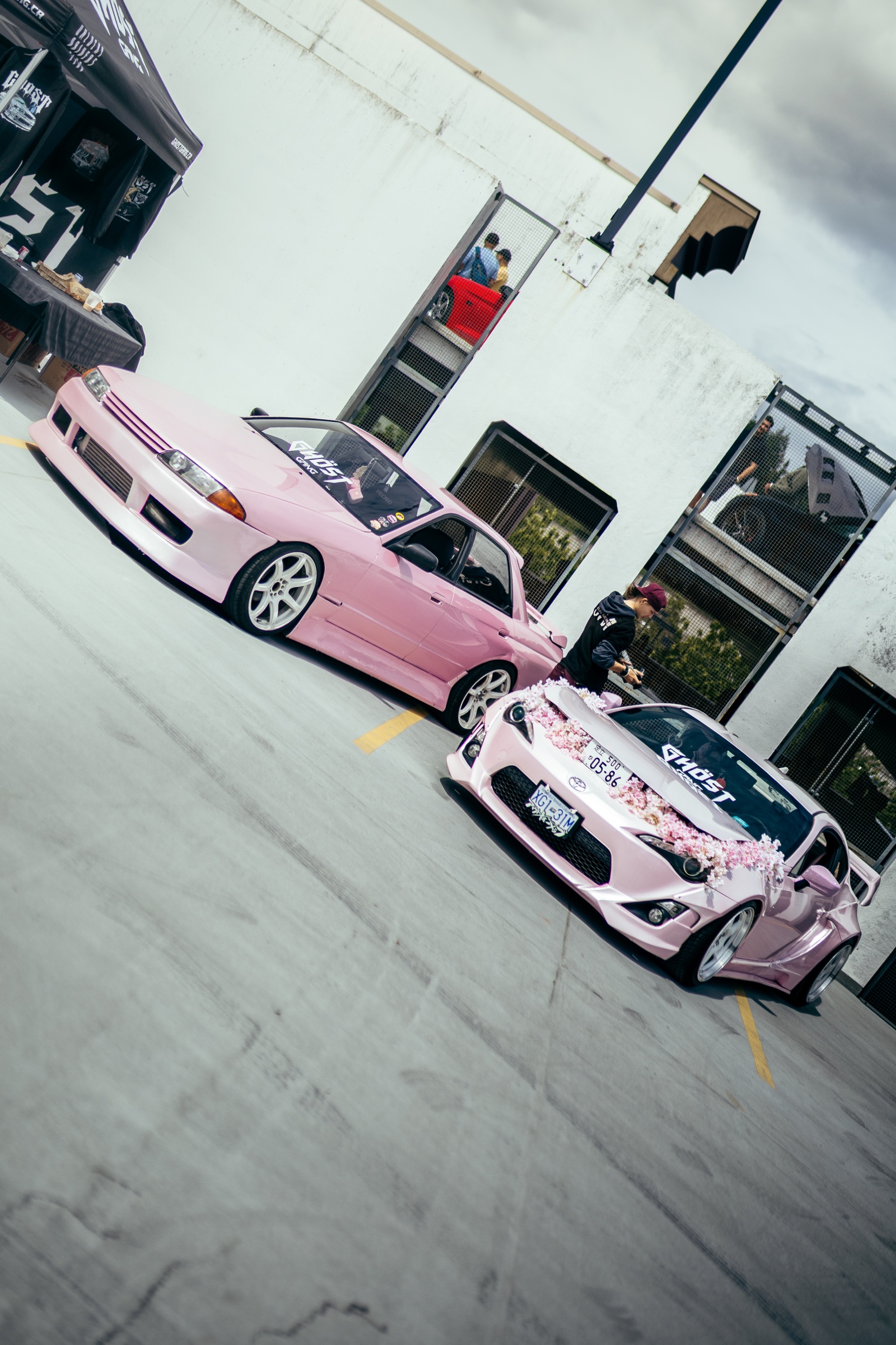 Pair of pink show cars at Driven Vancouver 2025