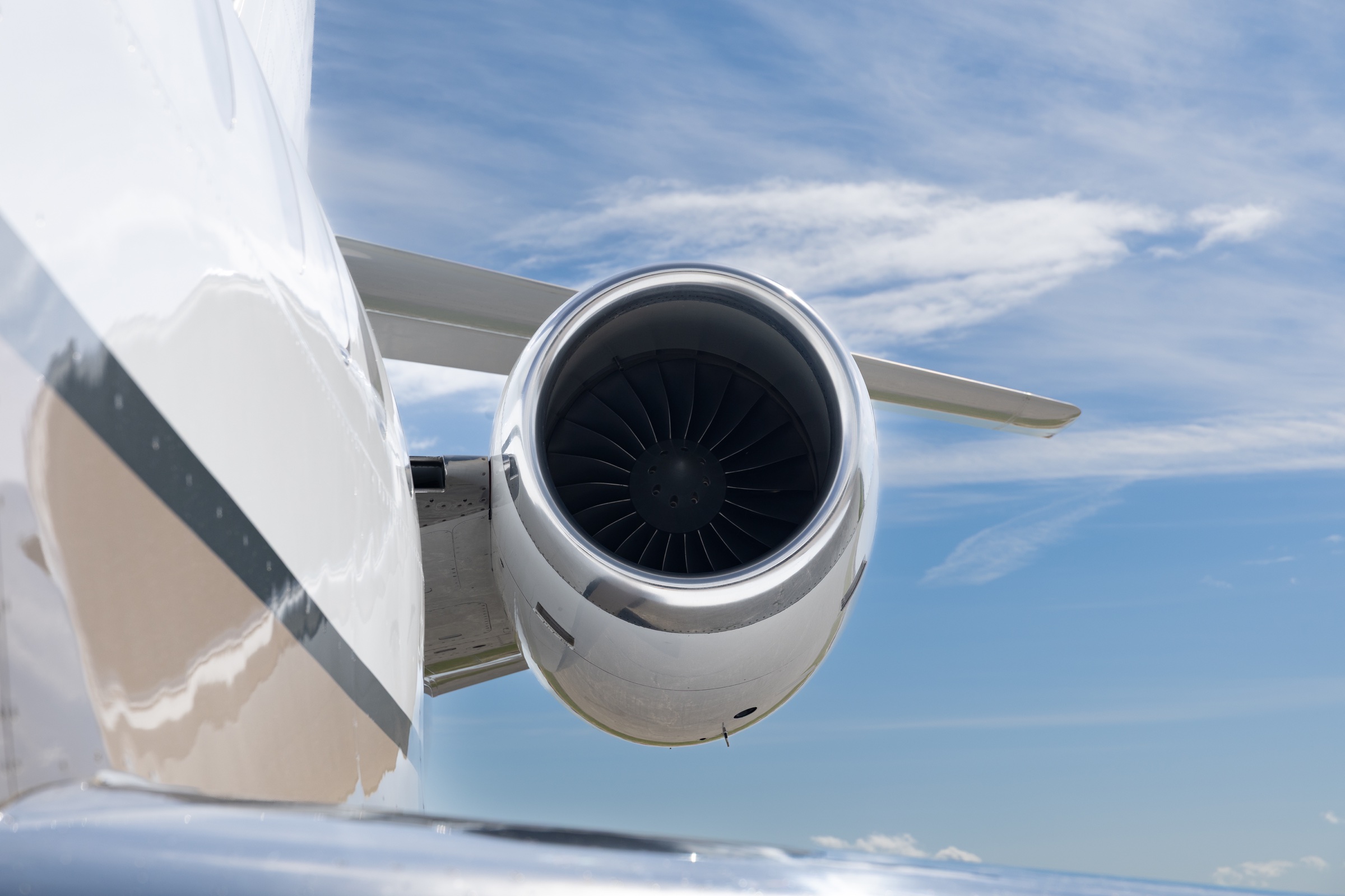 Falcon 900DX engine and tailplane exterior detail