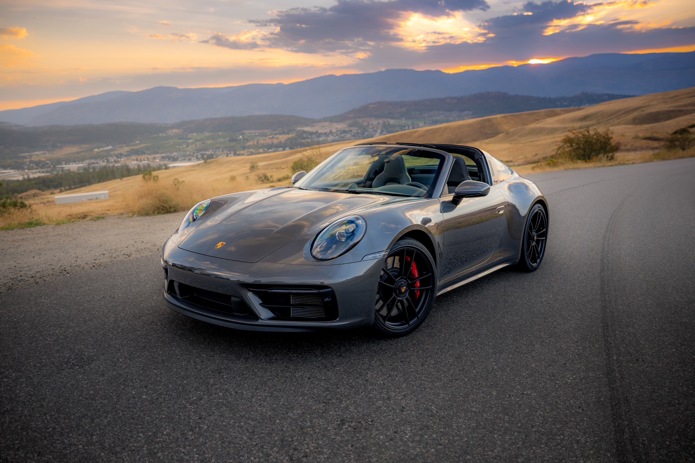 Porsche 911 Targa 4 GTS front three-quarter view in Lake Country