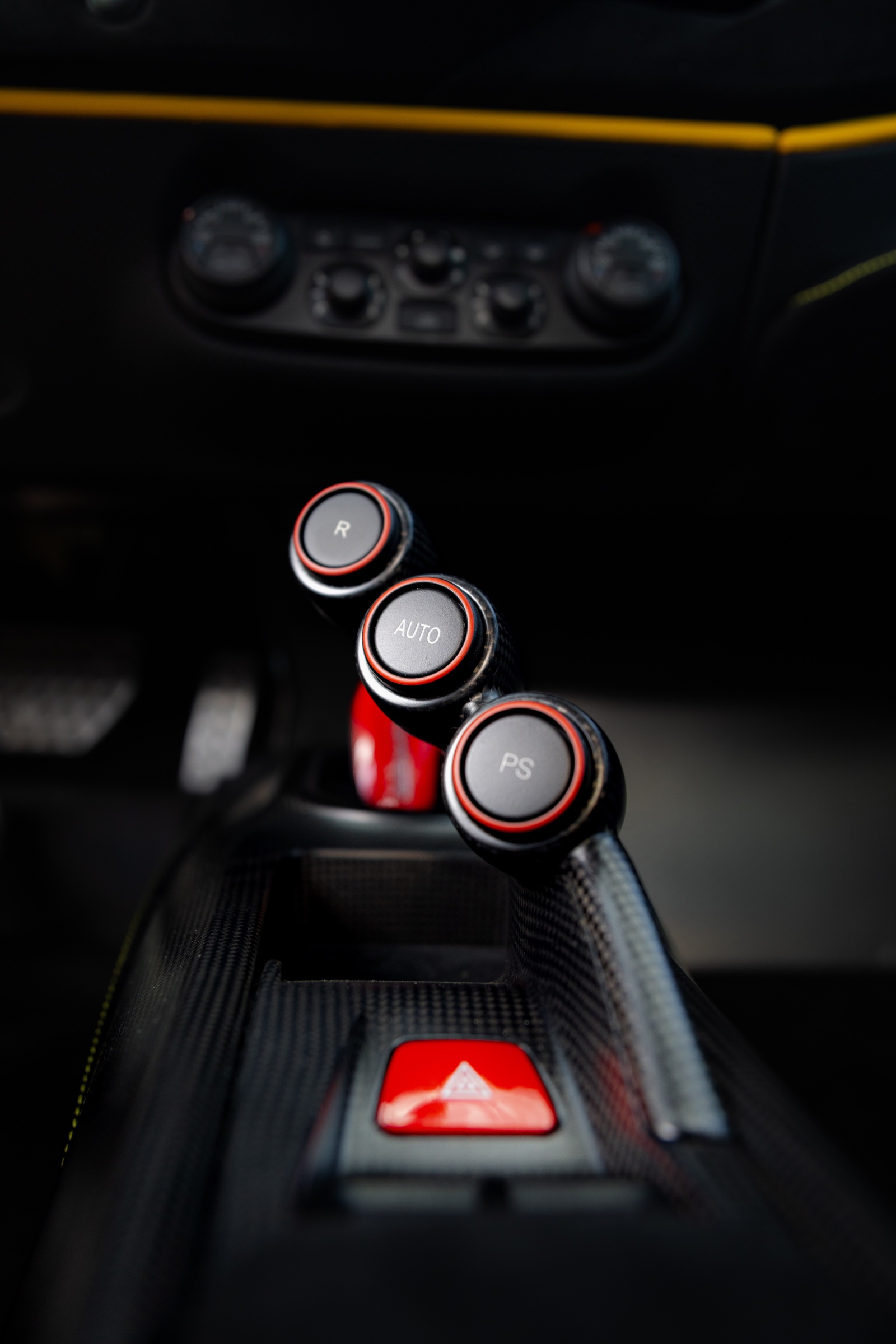 Ferrari F1 transmission controls and carbon-fibre centre console