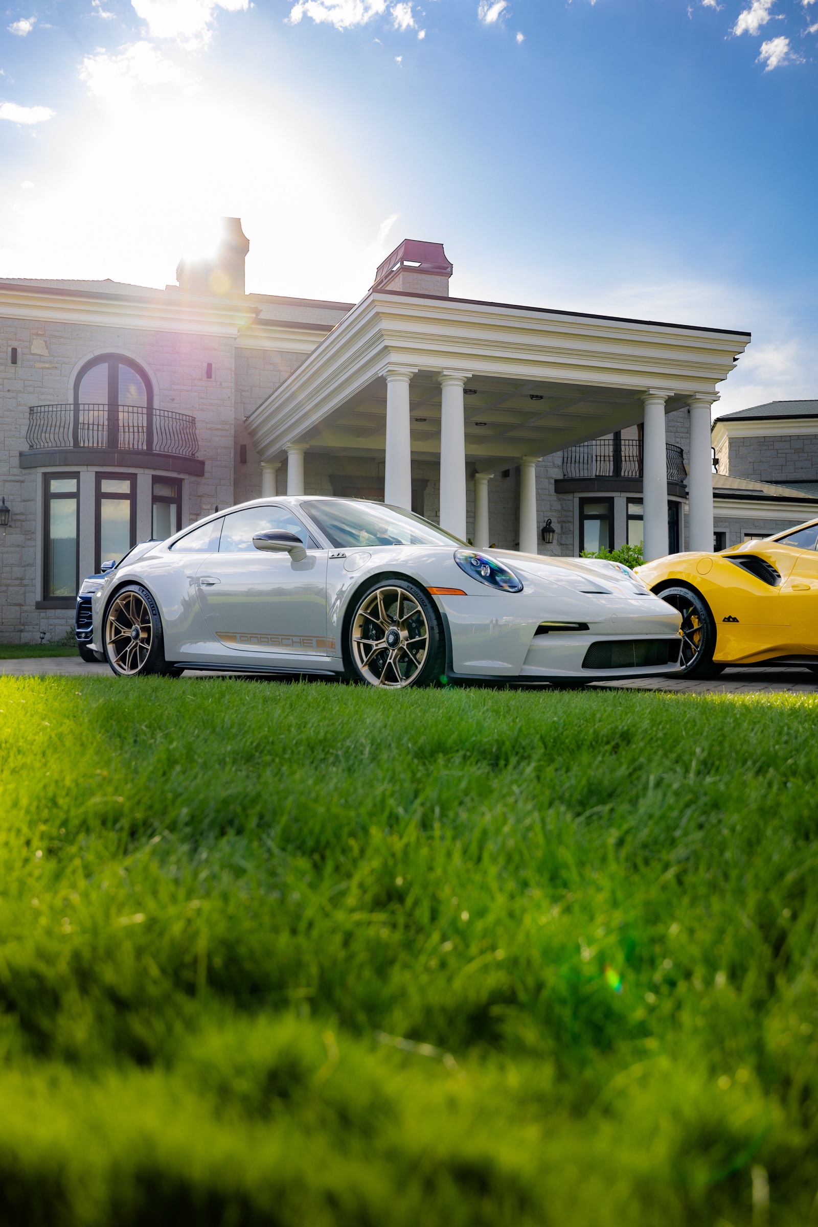 Porsche 911 GT3 photographed in late-afternoon light at a Kelowna residence